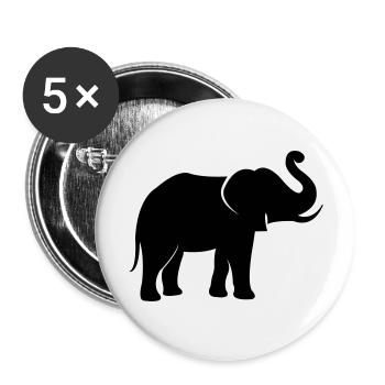 elefant_002 - Lot de 5 grands badges (56 mm) - blanc - Devant