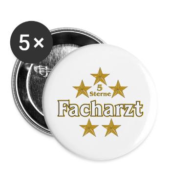 Vom Grafik Designer--5 Sterne Facharzt - Buttons groß 56 mm (5er Pack) - Weiß - Vorne