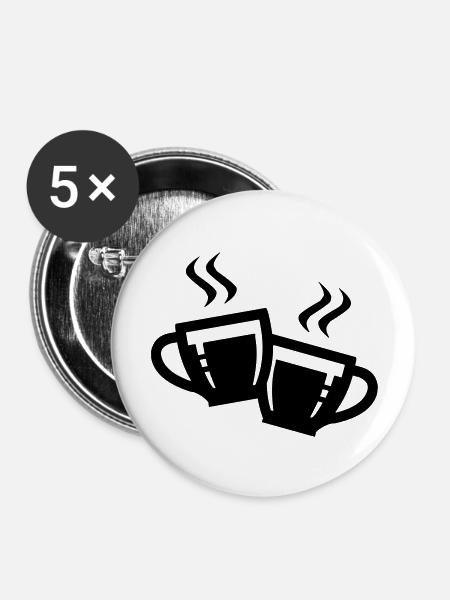 tassen icon - Buttons groß 56 mm (5er Pack) - Weiß