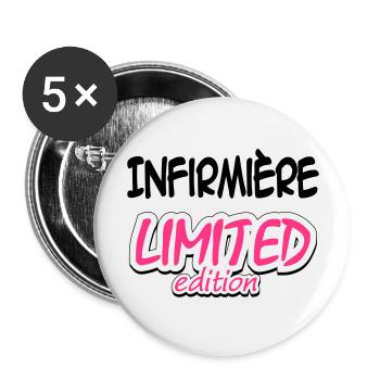 Docteur / Infirmier / Kiné / Médecin / Infirmière - Lot de 5 grands badges (56 mm) - blanc - Devant