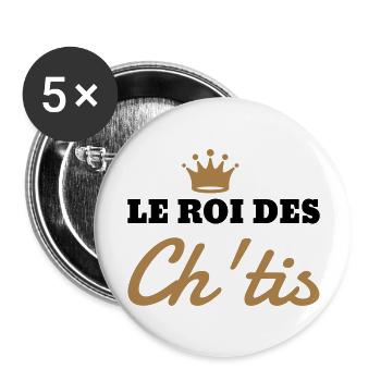 Ch'ti / Nord / Chti / Ch'ti mi / Nordiste / France - Buttons large 2.2''/56 mm (5-pack) - white - Front