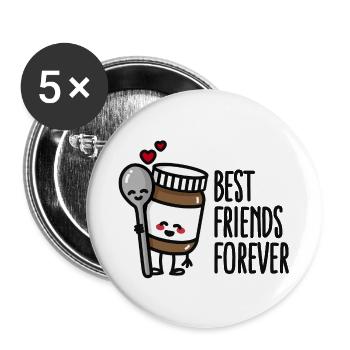 Best friends forever chocolate spread / spoon BFF - Lot de 5 grands badges (56 mm) - blanc - Devant