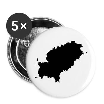 ibiza island map - Buttons groß 56 mm (5er Pack) - Weiß - Vorne