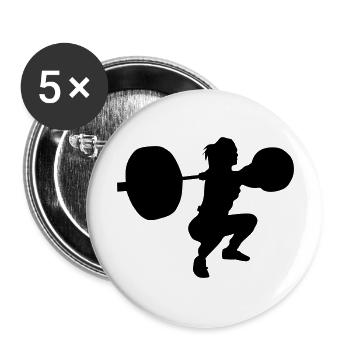 lift girl squat - Buttons groß 56 mm (5er Pack) - Weiß - Vorne