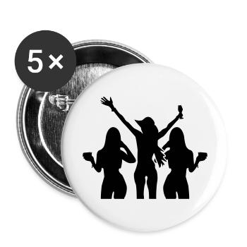 girls party - Buttons groß 56 mm (5er Pack) - Weiß - Vorne