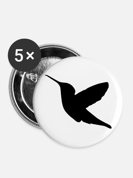 kolibri bird - Buttons groß 56 mm (5er Pack) - Weiß