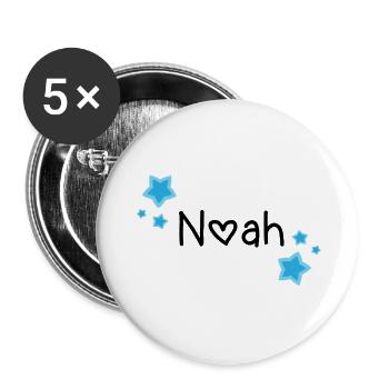 Nom - Noah - Lot de 5 grands badges (56 mm) - blanc - Devant