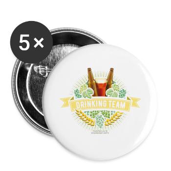Apres Ski Beer Drinking Team - Buttons groß 56 mm (5er Pack) - Weiß - Vorne