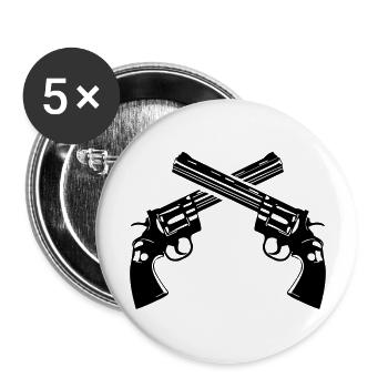 waffen - Buttons groß 56 mm (5er Pack) - Weiß - Vorne