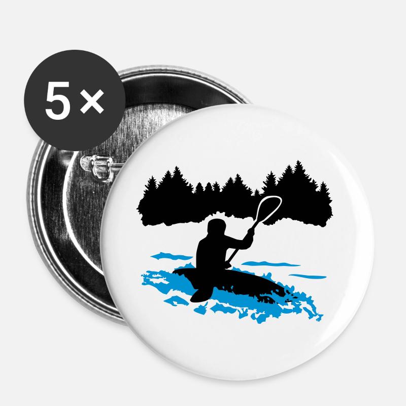 Kayaking, kayaking - Buttons large 2.2''/56 mm (5-pack) - white
