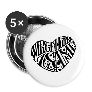 Nous appartenons ensemble, coeur noir - Lot de 5 grands badges (56 mm) - blanc - Devant