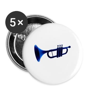 TROMPETE - Buttons groß 56 mm (5er Pack) - Weiß - Vorne