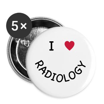 I love Radiology - Buttons large 2.2''/56 mm (5-pack) - white - Front