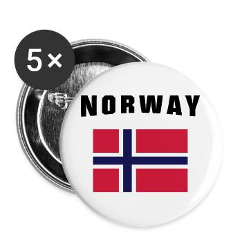 Norway Flag - Buttons large 2.2''/56 mm (5-pack) - white - Front