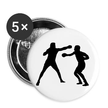 Entraînement de combat de boxe - Lot de 5 grands badges (56 mm) - blanc - Devant