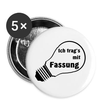 ich trage es mit Fassung lockere Einstellung - Buttons groß 56 mm (5er Pack) - Weiß - Vorne
