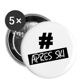 hastag apres ski - Lot de 5 grands badges (56 mm) - blanc - Devant