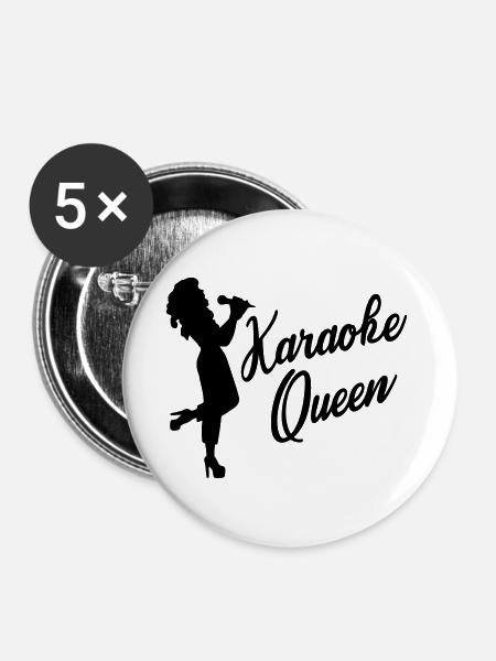 Karaoke Queen - Buttons groß 56 mm (5er Pack) - Weiß