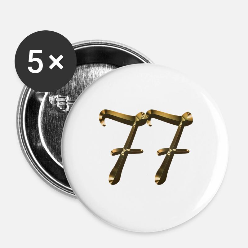 77 year old 77 year old gold 77th birthday gift - Buttons large 2.2''/56 mm (5-pack) - white