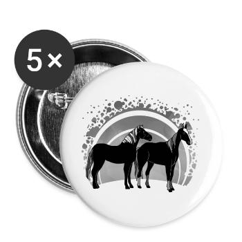 Les chevaux - Lot de 5 grands badges (56 mm) - blanc - Devant