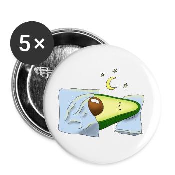 Cadeau de pyjama chemise de nuit avocat pour dormir - Lot de 5 grands badges (56 mm) - blanc - Devant