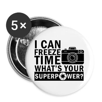 Drôle appareil photo photographe amusant photographie disant - Lot de 5 grands badges (56 mm) - blanc - Devant