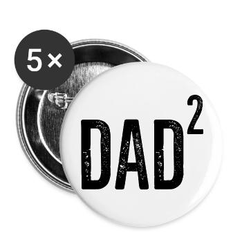 Dad2 Dad of 2 - Buttons large 2.2''/56 mm (5-pack) - white - Front