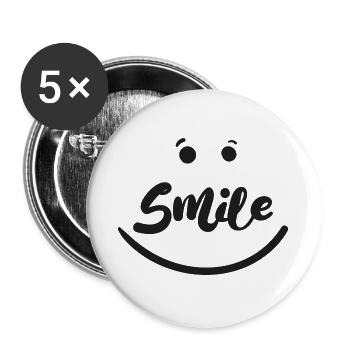 Smile - Buttons large 2.2''/56 mm (5-pack) - white - Front