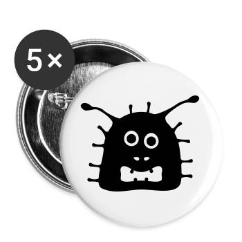 Covi das verrückte Corona Virus - Buttons groß 56 mm (5er Pack) - Weiß - Vorne