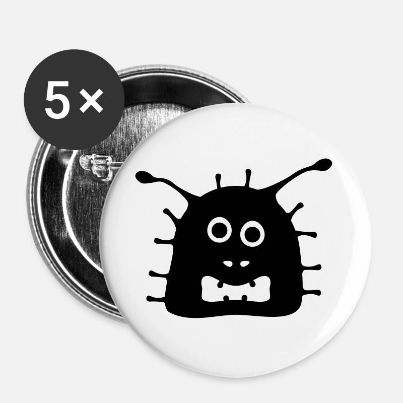 Covi the crazy corona virus - Buttons large 2.2''/56 mm (5-pack) - white
