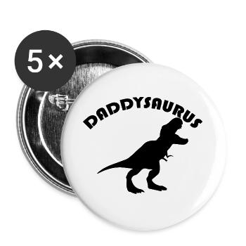 Dinosaurier Dino Dinosaur - Buttons groß 56 mm (5er Pack) - Weiß - Vorne
