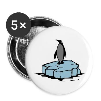 pinguin - Buttons groß 56 mm (5er Pack) - Weiß - Vorne
