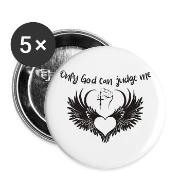 Good can judge me - Buttons large 2.2''/56 mm (5-pack) - white - Front
