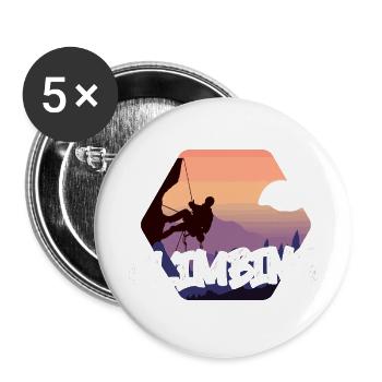 In der Natur klettern gehen - Buttons groß 56 mm (5er Pack) - Weiß - Vorne