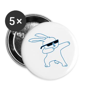Pâques Karnickel cadeau lapin de Pâques printemps - Lot de 5 grands badges (56 mm) - blanc - Devant