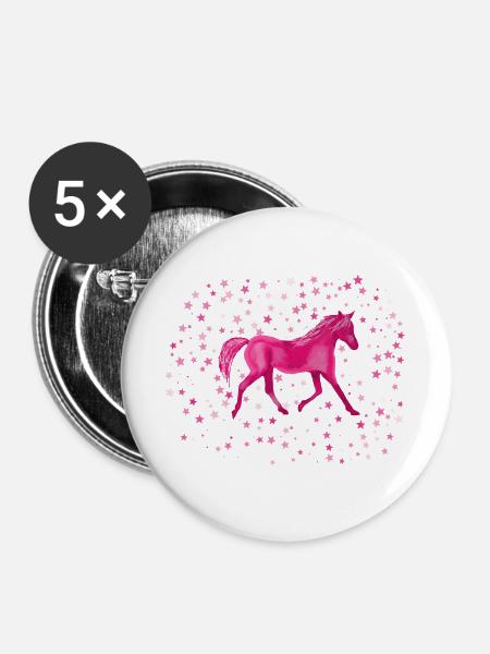Ponysterne - Buttons groß 56 mm (5er Pack) - Weiß