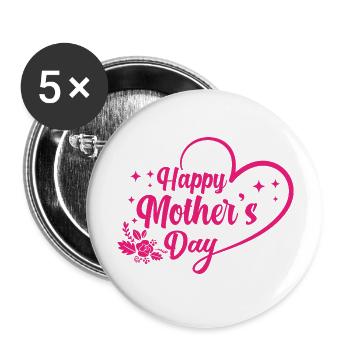 Happy mother's day by The Manzanita's - Buttons large 2.2''/56 mm (5-pack) - white - Front