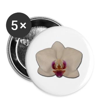 Orchideen - Buttons groß 56 mm (5er Pack) - Weiß - Vorne