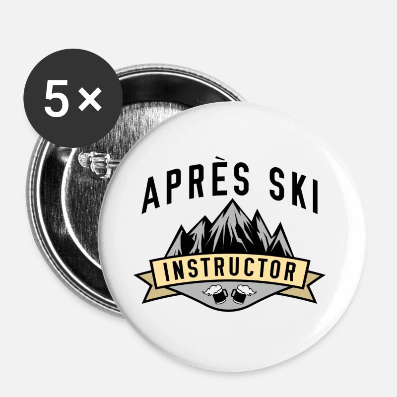 Après Ski Instructor - Buttons large 2.2''/56 mm (5-pack) - white