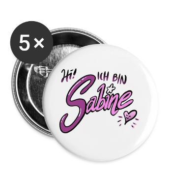 Sabine - Buttons groß 56 mm (5er Pack) - Weiß - Vorne