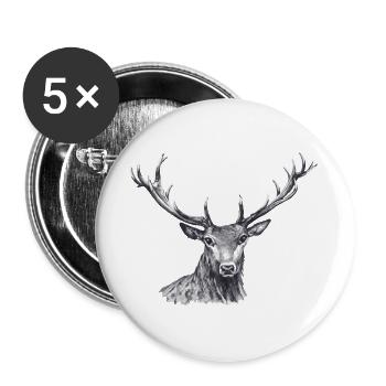 Deer - Buttons large 2.2''/56 mm (5-pack) - white - Front