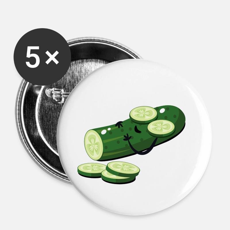 cucumber - Buttons large 2.2''/56 mm (5-pack) - white