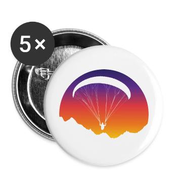 Paragliding Flying Paraglider Pilot Paragliding - Buttons large 2.2''/56 mm (5-pack) - white - Front