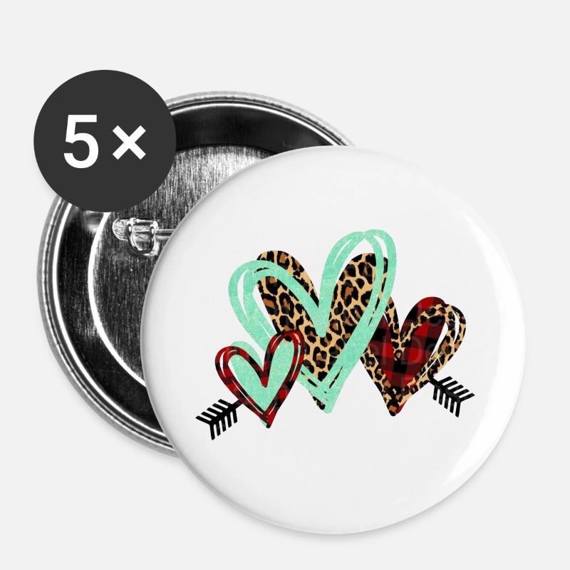 CORAZON ANIMAL PRINT - Buttons large 2.2''/56 mm (5-pack) - white