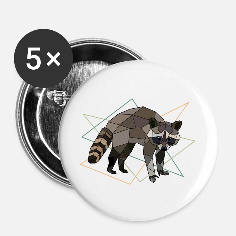 raccoon - Buttons large 2.2''/56 mm (5-pack) - white