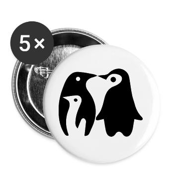 Pinguine - Buttons groß 56 mm (5er Pack) - Weiß - Vorne