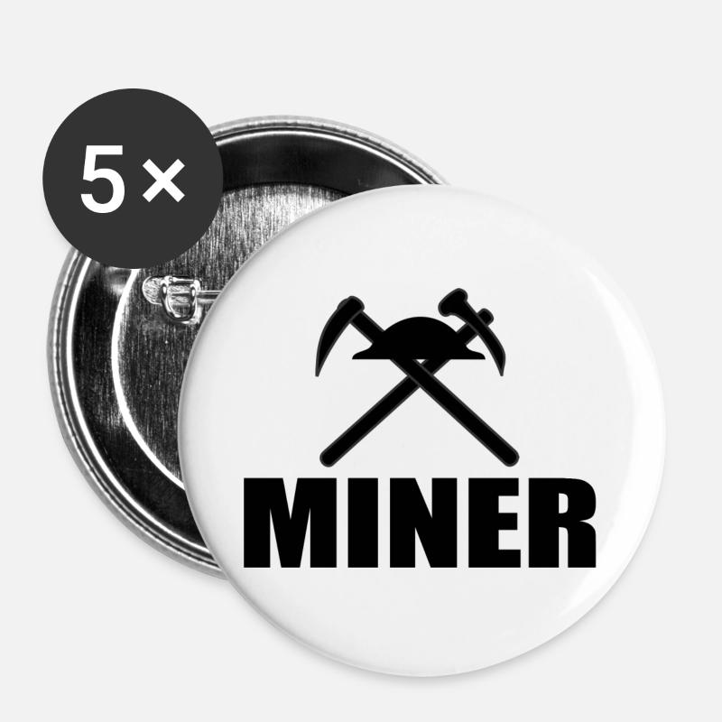 Bergmann - Buttons groß 56 mm (5er Pack) - Weiß