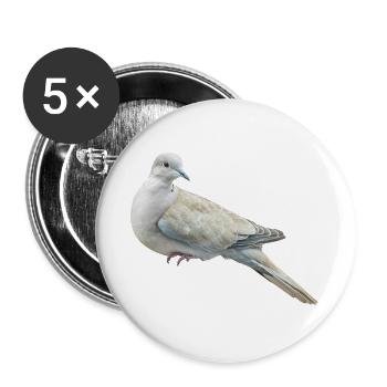 Dove Bird Gift - Buttons large 2.2''/56 mm (5-pack) - white - Front