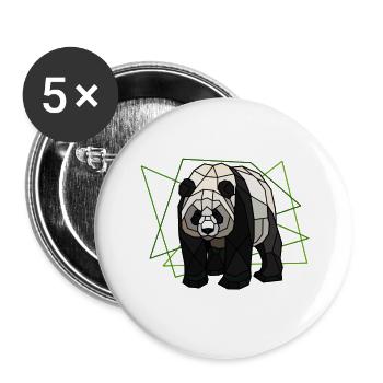 Großer Panda - Buttons groß 56 mm (5er Pack) - Weiß - Vorne