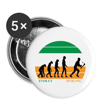 The Evolution of Hurling - Buttons groß 56 mm (5er Pack) - Weiß - Vorne